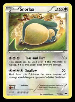 Snorlax 77/124 Rare Fates Collide Pokemon Card - Image 2