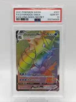 PSA 10 GEM MINT Gyarados VMAX Evolving Skies Full Art Holo 2021 Pokemon 207/203 - Image 1
