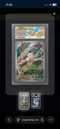 Pokemon TCG Meowth 106/94 Phamtasmal Flames Pokemon Card Ace 9 Mint Graded - Image 1
