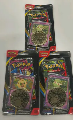 Lot Of 3: Mega Evolution—Phantasmal Flames Pokemon TCG Booster + Promo + Coin - Image 1