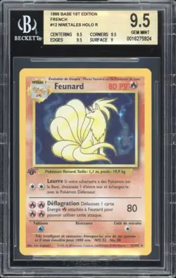 1999 Pokemon FRENCH 1st Edition Base Set Feunard-Ninetales Holo 12/102 BGS 9.5 - Image 1