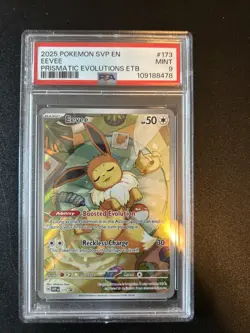 2025 POKEMON PRISMATIC EVOLUTIONS ETB PROMO #173 EEVEE PSA 9 - Image 1