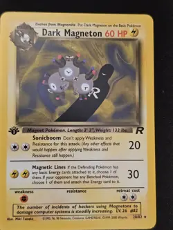 Pokemon Dark Magneton 28 Team Rocket Rare !st Edition Mint Near Mint - Image 1
