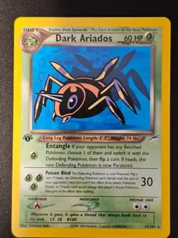 Pokemon TCG Dark Ariados 17 Neo Destiny 1st Ed LP (non-holo) - Image 1