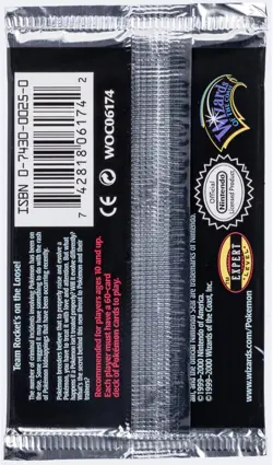 2000 Pokemon Unlimited Team Rocket Gyarados Art Sealed Booster Pack 20.5 grams - Image 2