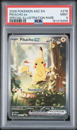 2026 Pokemon Ascended Heroes Pikachu ex Special Illustration Rare #276/217 PSA 9 - Image 1
