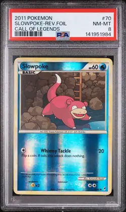 2011 Pokemon Call of Legends #70 Slowpoke Reverse Foil PSA 8 Free Ship NEW CERT! - Image 1