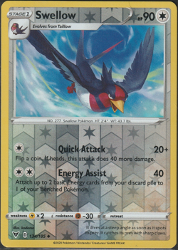 SWELLOW 134/185 VIVID VOLTAGE POKEMON (REVERSE HOLO, NM) - Image 1