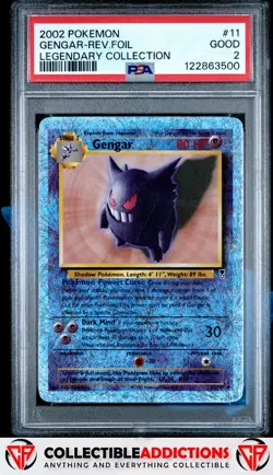 2002 Pokemon Legendary Collection #11 Gengar Legendary Collection PSA 2 - Image 1