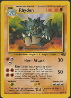 Pokemon TCG Rhydon Jungle 45/64 Regular Unlimited Uncommon 🔥 MP - Image 1