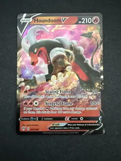 NEAR MINT - Houndoom V - 021/189 - SWSH Darkness Ablaze - Half Art Pokemon Card - Image 1
