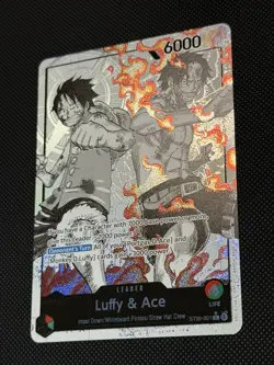 ONE PIECE CARD GAME Luffy & Ace ST30-001 Alt Art Leader NM - Image 2
