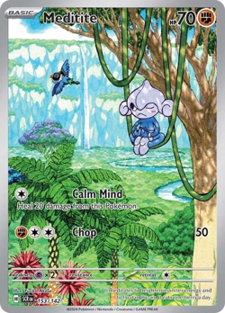 Meditite 153/142 Illustration Rare Pokemon Card - Image 1