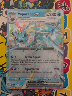 Vaporeon EX 023/131 Prismatic Evolutions Holo Rare Pokemon Card - Image 1