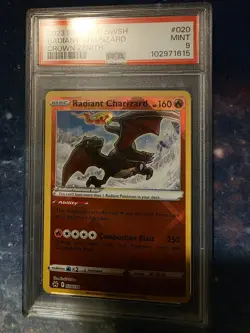 Pokemon TCG Radiant Charizard Crown Zenith Holo Card 020/159 PSA 9 - Image 1