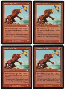 Flametongue Kavu x4 4x 2001 Planeshift PLAYSET Red Uncommon Creature MTG LP AZ2 - Image 1