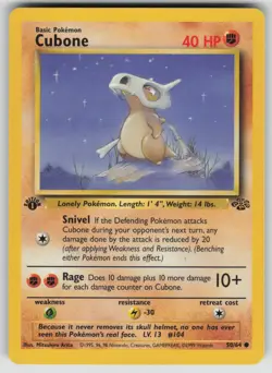 Cubone 50/64 Common Jungle Pokemon 1st Edition Lightly Played - Image 1