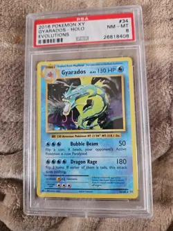 2016 Pokemon Gyarados Holo XY Evolutions PSA 8 34/108 Rare Collectible - Image 1