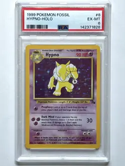 1999 POKEMON FOSSIL #8/62 HYPNO HOLO PSA 6 - Image 1