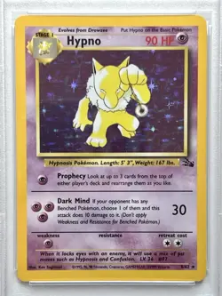 1999 POKEMON FOSSIL #8/62 HYPNO HOLO PSA 6 - Image 2