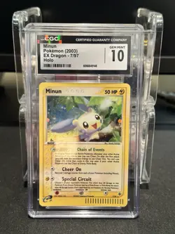 Minun 7/97 Pokemon EX Dragon Holo Rare CGC 10 - Image 1