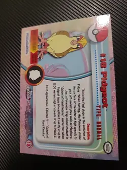 1999 Pokemon Topps Chrome Series 1 - #18 Pidgeot - Black Topps Logo Mint/NM - Image 4