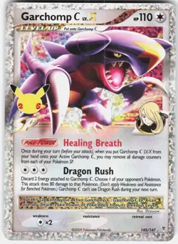 Pokemon Garchomp C LV.X 145/147 Celebrations: Classic Collection Pokemon Holo NM - Image 1