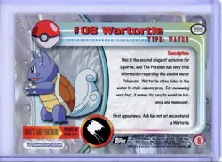 Topps Pokemon TV Animation Edition Wartortle #08 1999 English Holo Water - Image 2