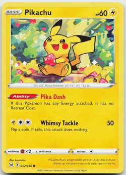 Pikachu 052/196 Common Lost Origin Near Mint - Image 1