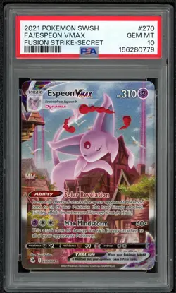 Espeon Vmax 270/264 PSA 10 Fusion Strike Pokemon Alt Art - Image 1