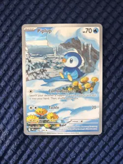 Piplup Full Art / Illustration Rare – Beautiful Snow Scene – Pokemon TCG NM - Image 3