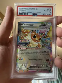 2025 POKEMON PRE EN-PRISMATIC EVOLUTIONS SURPRISE BOX EXCLUSIVE EEVEE EX PSA 10 - Image 1
