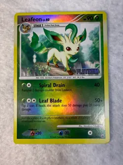 Pokemon TCG Leafeon 24/100 [Platinum] Burger King Promos NM (rare) Stamped 2008 - Image 1
