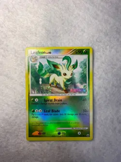 Pokemon TCG Leafeon 24/100 [Platinum] Burger King Promos NM (rare) Stamped 2008 - Image 2