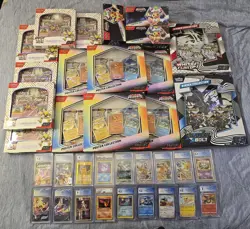 POKEMON SEALED COLLECTION LOT - 151/Prismatic Evolutions/BB WF/ 18 PSA CGC Cards - Image 1
