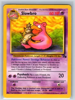 Slowbro 43/62 Uncommon Fossil Pokemon Unlimited Moderately Played - Image 1