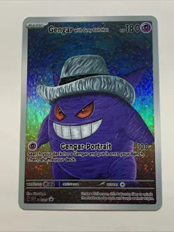 Gengar With Grey Felt Hat Pokemon ACG Card Holo Foil Art Anime Van Gogh Portrait - Image 1