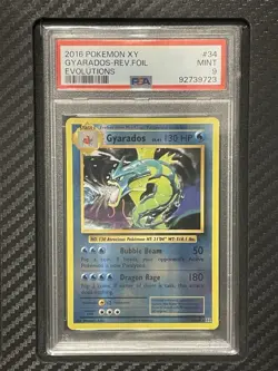 2016 PSA 9 Gyarados Reverse Foil #34 Pokemon TCG XY Evolutions - Image 1