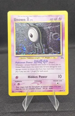 Unown A 14/75 Neo Discovery WOTC Pokemon Trading Card TCG Rare Holo 2001 LP Good - Image 1