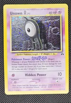 Unown A 14/75 Neo Discovery WOTC Pokemon Trading Card TCG Rare Holo 2001 LP Good - Image 2