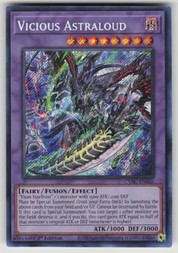 Vicious Astraloud CYAC-EN036 Secret Rare Yu-Gi-Oh 1st Edition NM - Image 1