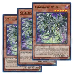 Yugioh - Cyberdark Wurm x 3 - 1st Edition Ultra Rare NM - Free Holo Card - Image 1