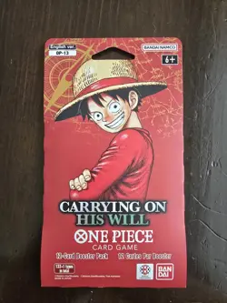 One Piece OP-13 Carrying On His Will Sleeved Booster Pack *NEW/FACTORY SEALED!* - Image 1