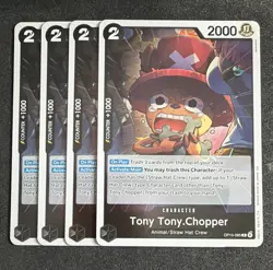 Playset Bandai One Piece TCG Tony Tony Chopper OP15-085 EN Black x4 - Image 1