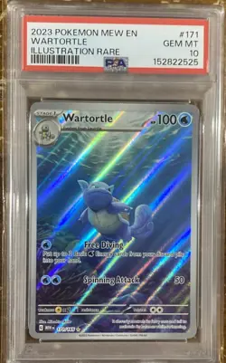 Pokemon TCG Wartortle Scarlet & Violet 151 Card Holo IR 171/165 PSA 10 - Image 1