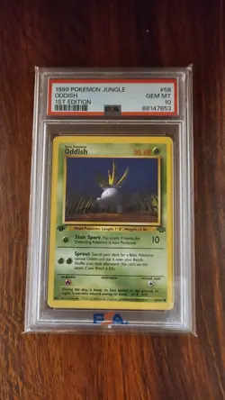 1999 Pokemon Jungle #58 Oddish 1st Edition PSA 10 Gem Mint - Image 1