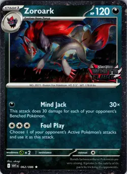Zoroark (White Flare Stamped) Rare Miscellaneous Cards & Products 062/086 NM - Image 1
