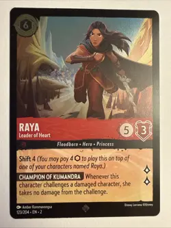 Raya Leader of Heart 123/204 Foil Super Rare Card Lorcana Rise of the Floodborn - Image 1