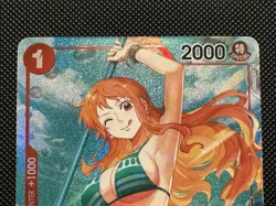 Bandai One Piece Card Game Nami OP01-016 Romance Dawn Parallel Foil Special - Image 2