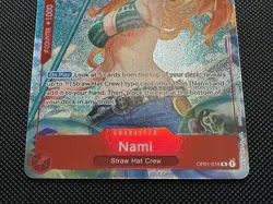 Bandai One Piece Card Game Nami OP01-016 Romance Dawn Parallel Foil Special - Image 3